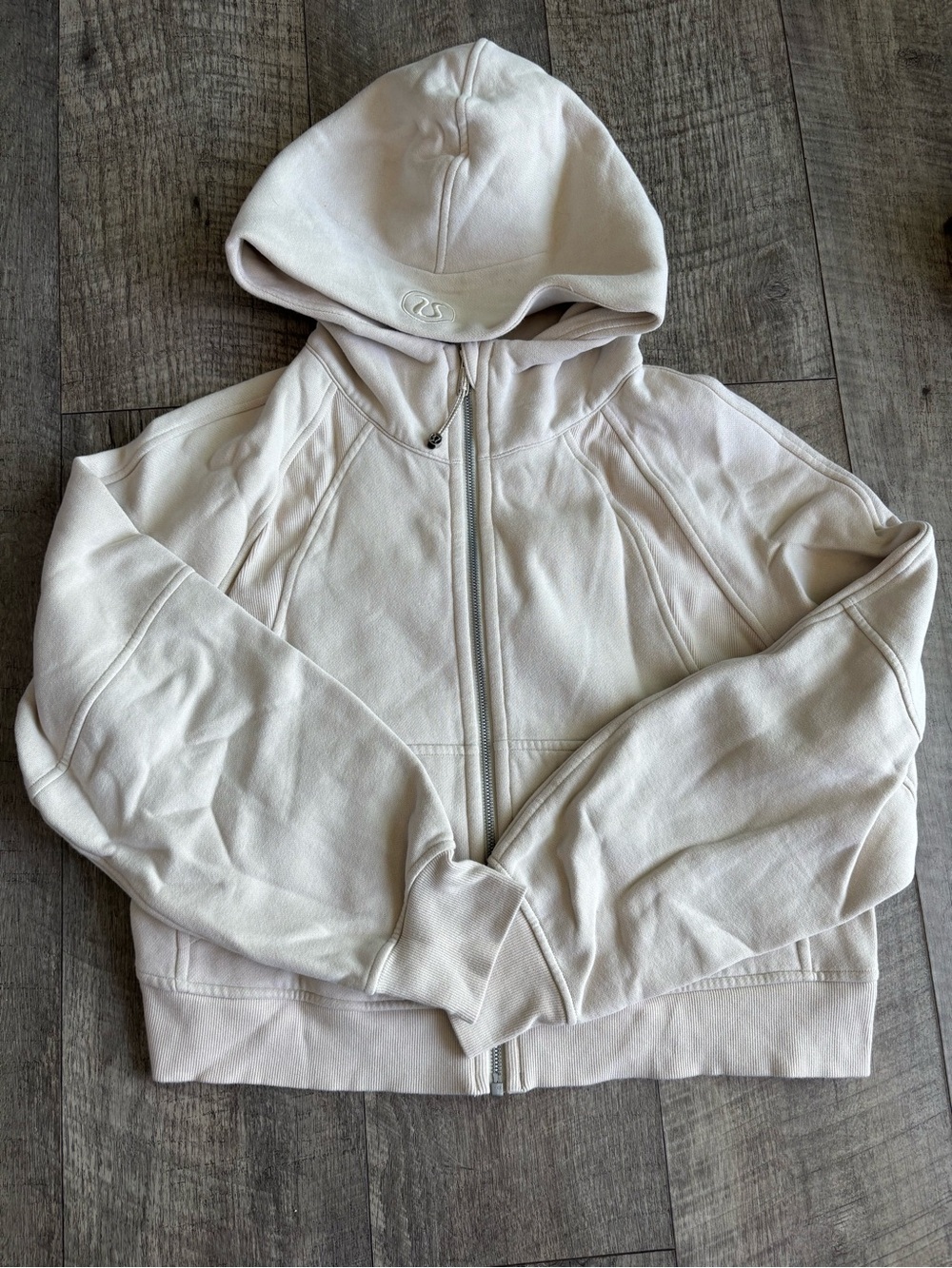 lululemon athletica Cream Zip-Up Hooded Sweater